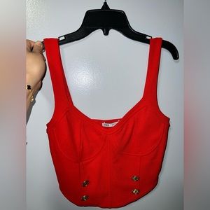 Zara red corset top